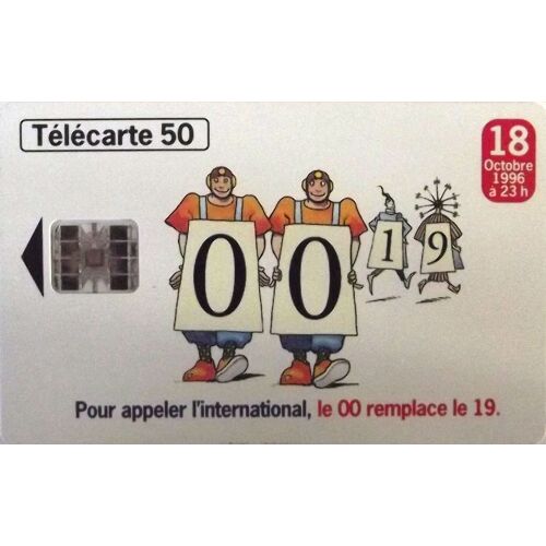 Telecarte France Telecom - Appel International "Le 00 Remplace Le 19" - 50 Unités - 08/96