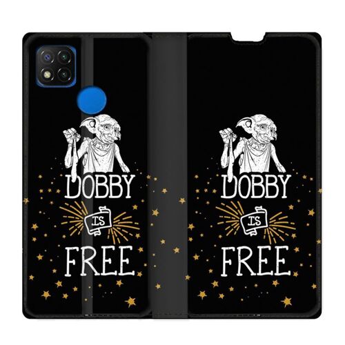 Housse Cuir Portefeuille Pour Xiaomi Redmi 9c Wb License Harry Potter Dobby Free N