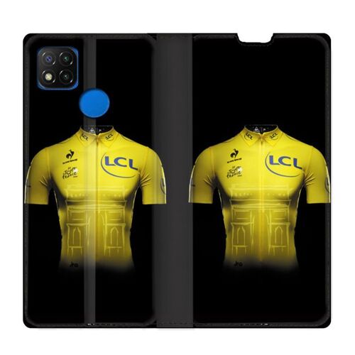 Housse Cuir Portefeuille Pour Xiaomi Redmi 9c Cyclisme Maillot Jaune
