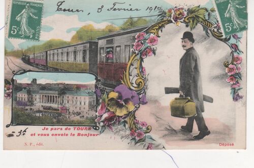 Cpa Bonjour De Tours 1910