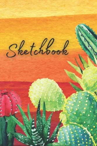 Bright Colorful Desert Landscape Watercolor Sketchbook For Sketching, Drawing, Doodling, & Painting: 6x9 Inch 120 Blank Page Notebook, Sketchbook