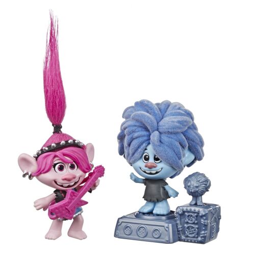 Trolls Les Trolls 2 Tournée Mondiale De Dreamworks - Rock City - Figurines De L'enfant Hard Rock Avec Tête Dodelinante Et Poppy Hard Rock