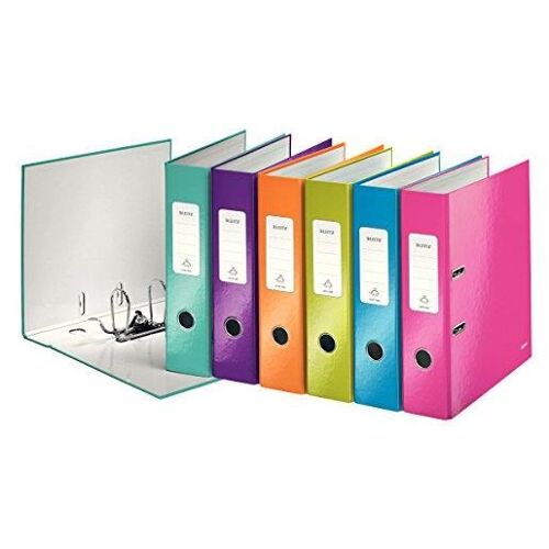Leitz Lot De 10 Classeurs À Levier 180° Plastifié Wow Dos De 80 Mm Assortis