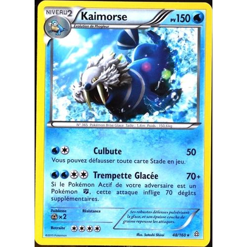 Carte Pokémon 48/160 Kaimorse 150 Pv Série Xy05 - Primo Choc Neuf Fr