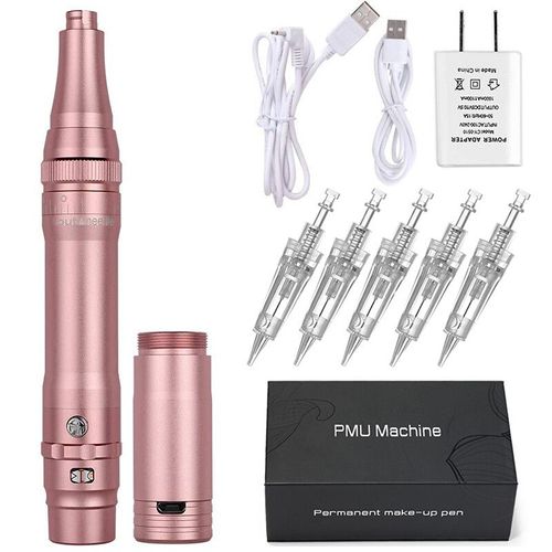 Machine de maquillage Permanent sans fil pour sourcils,stylo numérique pour Microblading,Eyeliner,lèvres,fournitures de cartouches - Type Rose Gold