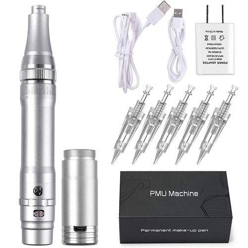 Machine de maquillage Permanent sans fil pour sourcils,stylo numérique pour Microblading,Eyeliner,lèvres,fournitures de cartouches - Type Silver