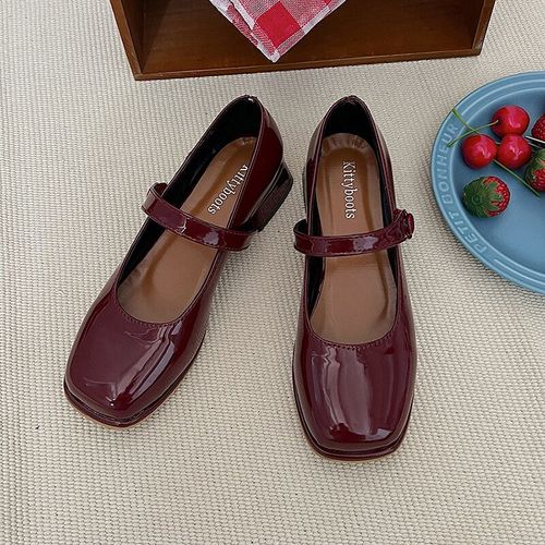 Chaussures Chaussures En Cuir Bout Carré Pour Femmessandales Talons Carrésélégantespeu Profondes