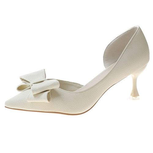 Chaussures Escarpins Talons Fins Bow107 Pour Femmeschaussures De Soirée Enfilerlégantesparker Pointudocument Solidechaussures Talons Hautsbleuété