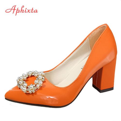 Chaussures Aphfête Tasescarpins Talons Carrés Pour De Bureau Parker Pointuescuir Rose Bébécitrostrucpatent Pearlgrande 507cm