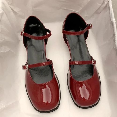 Chaussures Escarpins Boucle Et Talonspais Pour Femmeschaussureslégantes Bout Carré Peu Profondpour Fête Et Bureauen Cuir