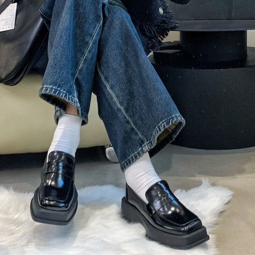 Chaussures Mocassins Bout Carré Pour Femmesstyle Bfen Cuir Vernià Plateformeescarpins Pour Femmeschaussures Oxford Talonspaisjkprintemps