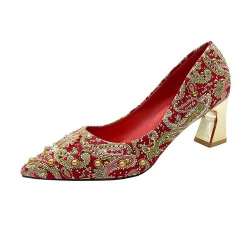 Chaussures Escarpins Pointus Talons Hauts Pour Femmeschaussures Simples Pour Damesoptique De La Mode Avec Le Filet Rouge5cm7cm