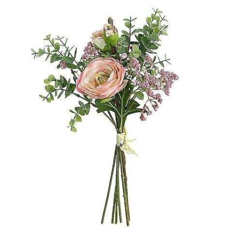 1pc Hand Tied Bouquet Silk Flower Bouquet Decor Simulated Wedding Decorative Bouquet Lifelike Wedding Flower Bouquet For Wedding Home Decor (pink)