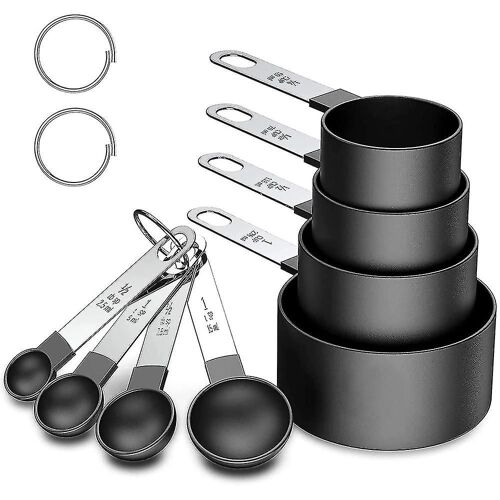 Ensemble De Tasses À Mesurer Et De Cuillères, Acier Inoxydable Empilable De 8 Pièces