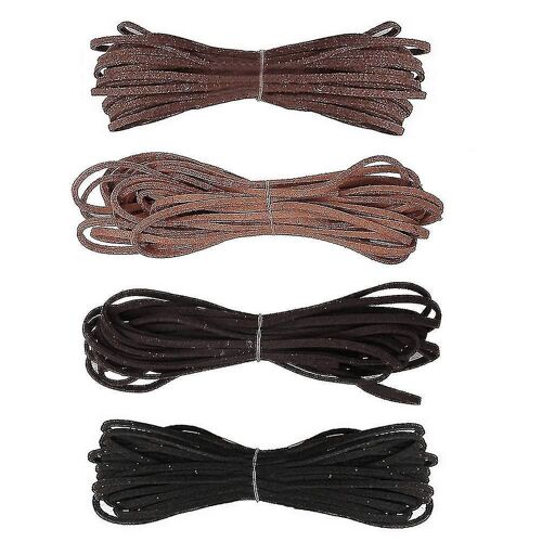 4pcs Cordon En Cuir, Collier En Cuir Cordon Dentelle Bande De Cuir Comptiable Avec Collier Bracelet Bricolage