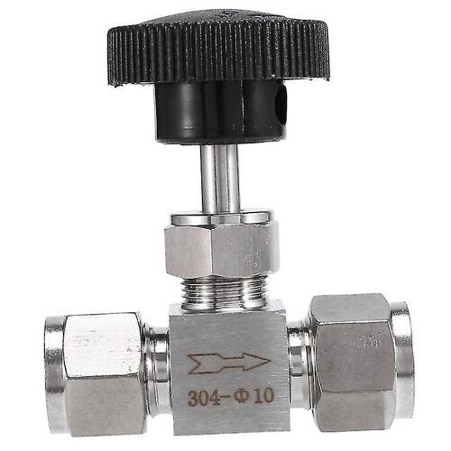 Vanne à aiguille réglable O.d10mm Tube en acier inoxydable 304 haute pression résistant aux acides Ensemble de cartes droites