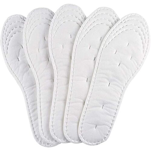 5 Paires De Semelles Intérieures En Tissu Éponge D¿Été En Coton Semelles Aux Pieds Nus Respirantes
