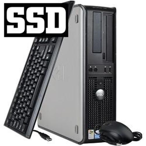 Dell Optiplex 760 Desktop - Intel Core Duo E5200 / 2.5 GHz - RAM 4 Go - SSD 128 Go - DVD - GigaBit Ethernet - Windows 7 Professionnel