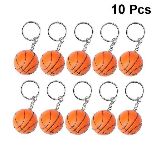 10 Pcs Mini Basketball Keychain Creative Keyrings Souvenir Pendentif Pour Les Joueurs Athlètes Garçons Coéquipiers (Orange)