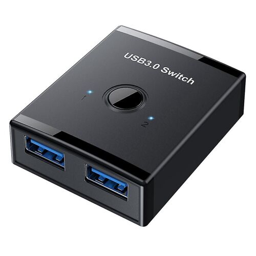 Kvm Usb Hub 3.0 Sélecteur de commutateur Kvm Commutateur pour PC Clavier Souris Imprimante 1 PC Partage 2 Périphériques