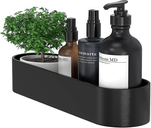 Étagère de douche sans perçage Panier de douche Organisateur Espace auto-adhésif sans ongle Aluminium Sans dommage Tapis de suspension murale Finition pour salle de bain Cuisine