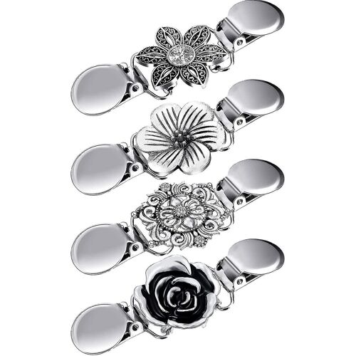 4 Pièces Vintage Pull Châle Clips Rétro Cardigan Col Clips Robe Chemise Broche Clips Pour Femmes Filles Portant, 4 Styles
