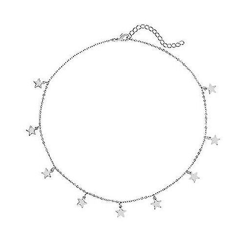 Colliers Étoile Pour Femmes Filles Star Choker Collier Réglable (Argent)