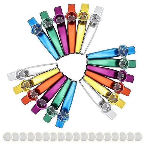 18pcs Metal Kazoo Instruments Flûtes Compagnon Avec Kazoo Diaphragmes Pour Guitare, Ukulélé, Violon, Pi