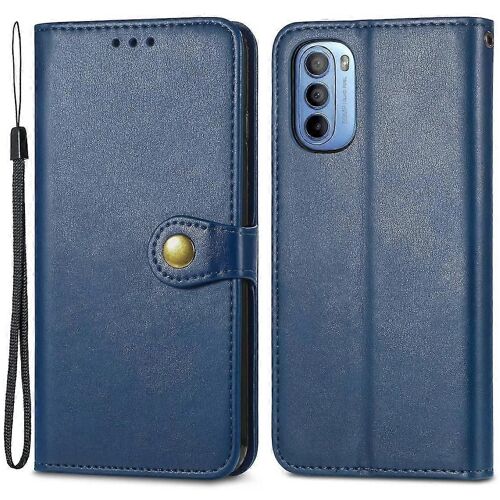 Étui Magnétique À Boucle Ronde Pu, Anti-Rayures Avec Support Et Bracelet Bleu Pour Votre Motorola Moto G31 / G41