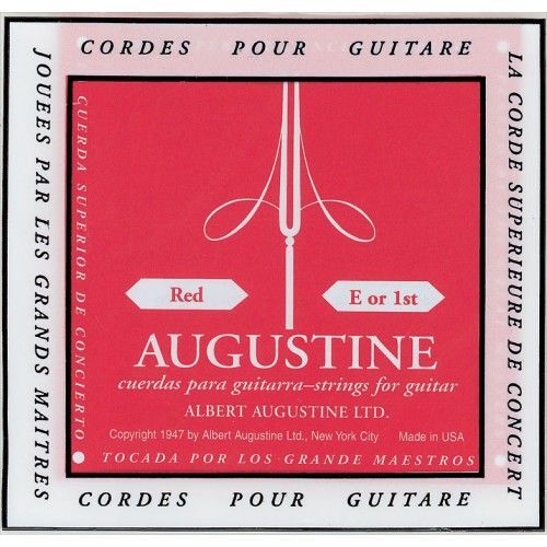 Corde Au Détail Guitare Classique La - Augustine Filée Rouge Tirant Normal
