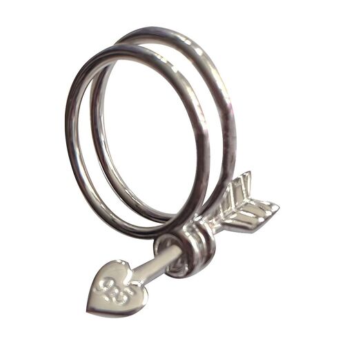 Bague Flèche De Cupidon Pour Les Femmes Couleur Argent Couple Bague En Métal Tendance Mariage