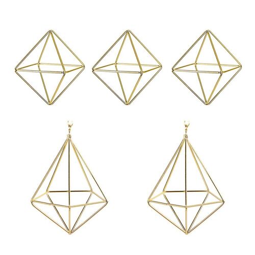 5pcs Métal Géométrique Air Plante Holder Terrarium Planter Display Stand Rack Decor