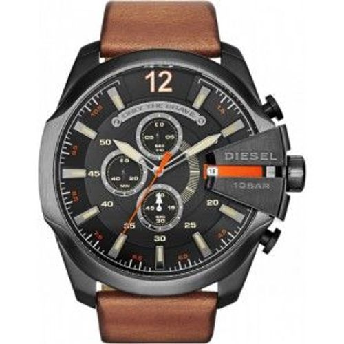 Montre Homme Diesel Mega Chief Dz4343 Bracelet En Cuir Couleur Brune