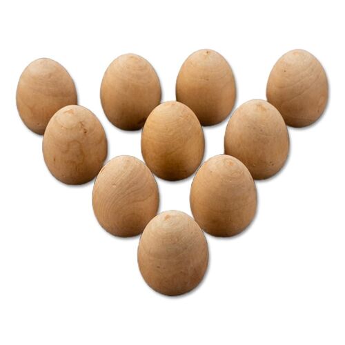 10pcs Wooden Eggs For Crafts And Easter Decorations Great For Easter Basket