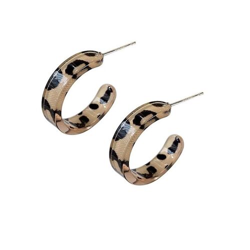 Boucles D'oreilles Créoles Acryliques À Imprimé Léopard Boucles D'oreilles Pendantes Ouvertes Pour Cadeaux