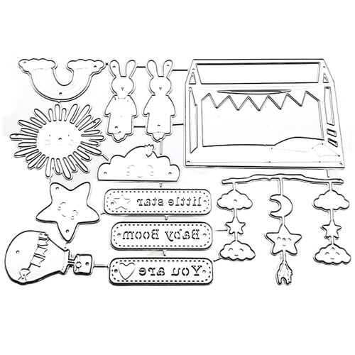 Bunny Bed Metal Cutting Dies Stencil Diy Scrapbooking Album Paper Card Template