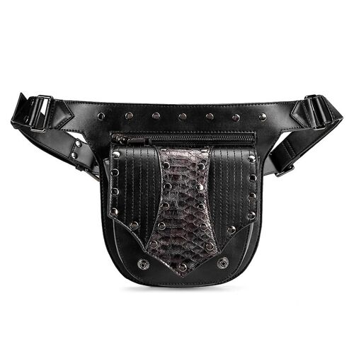 Hommes PU En Cuir Moto Taille Pack Messenger Épaule Drop Leg Sac
