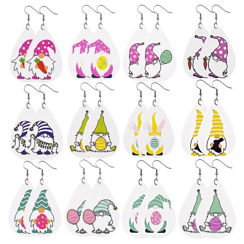 Patrick #39;S Day Boucles D #39;Oreilles Faux Cuir Gnome Pâques Larme Dangle Goutte D #39;Eau