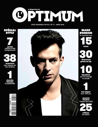 L'optimum 71 Spécial Style / 7 Jeunes Createurs / Mark Ronson / Joaquin Phoenix