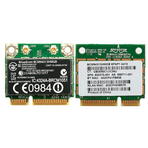 150Mbps 802.11n WiFi BT 3.0 sans fil demi-carte PCI-E pour HP BCM94313HMGB