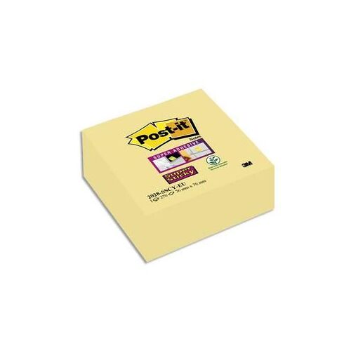 Post-It Cube 270 Feuilles Super Sticky Jaune 76x76mm