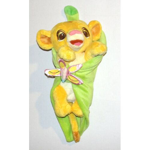 Doudou Simba Le Roi Lion Mouchoir Vert Papillon Peluche Lion Disneyland