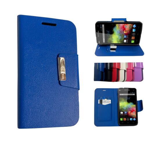 Etui Coque Portefeuille Folio Pour Wiko Bloom Bleu