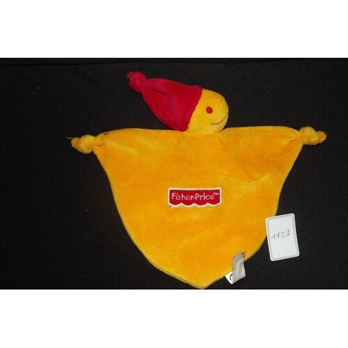 Doudou Fisher Price Ours Plat Losange Orange Et Bonnet Rouge