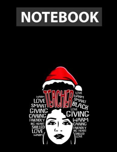 Afro Nurse Christmas Melanin X-Mas Pajama Black Rn Nursing Notebook - College Ruled 8.5 X 11