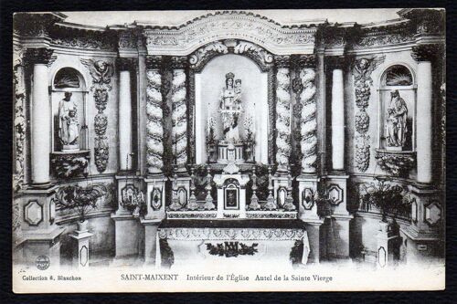 Carte Postale Ancienne, France, Deux Sèvres ( 79 ), Saint Maixent L'école, Intérieur De L'église, Autel De La Sainte Vierge