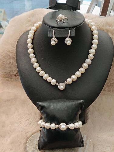 Parure Perles Naturelles Et Argent