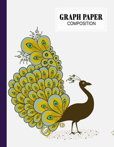 Graph Paper Composition Notebook: Peacocks Graph Paper Composition, Grid Paper Notebook, Quad Ruled, 100 Sheets, Size 8.5" X 11" By Corinna Anders