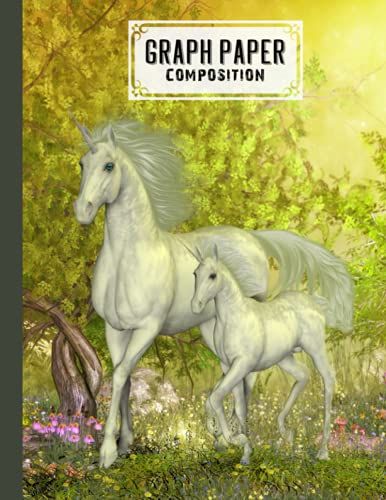 Graph Paper Composition Notebook: Unicorns Graph Paper Composition, Grid Paper Notebook, Quad Ruled, 100 Sheets, Size 8.5" X 11" By Corinna Anders