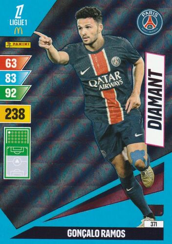 Carte Foot Panini Adrenalyn Xl - N° 371 - Foot 2024 / 2025 - Goncalo Ramos - Diamant - Paris Saint Germain